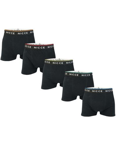 Nicce London Foxwell 5 Pack Boxer Shorts - Black