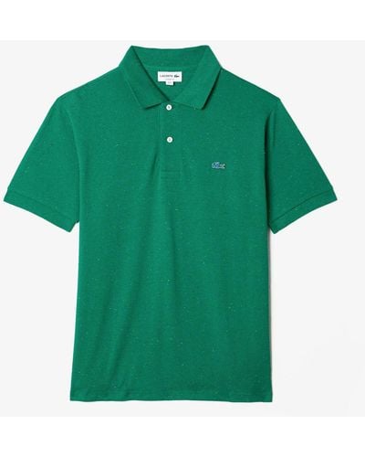 Lacoste Classic Fit Speckled Print Cotton Pique Polo Shirt - Green