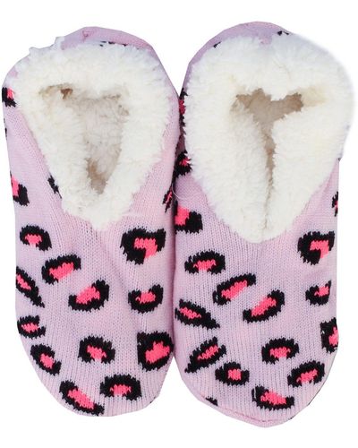 Brave Soul Safari Slipper Socks - Pink