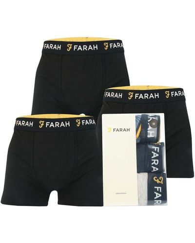 Farah Saginaw 3 Pack Boxer Shorts - Black