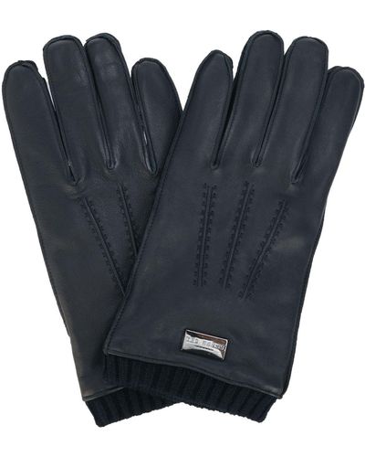Ted Baker Ballat Logo-debossed Ribbed-cuff Leather Gloves in Black for Men  | Lyst UK
