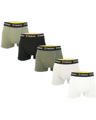 Farah Renzo 5 Pack Boxer Shorts - Green