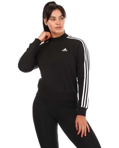 adidas 3-stripes Half Neck Sweatshirt - Black