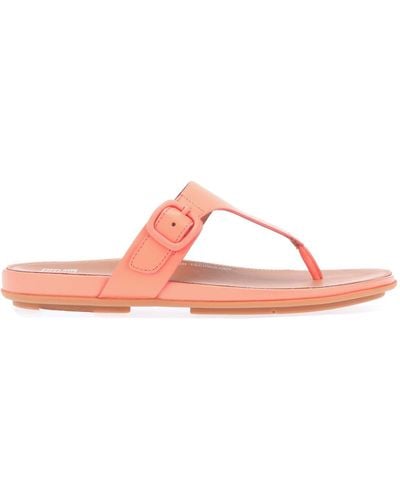 Fitflop Gracie Rubber-buckle Toe-post Sandals - Pink