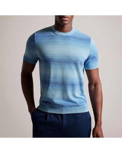 Ted Baker Notte Ombre Knitted T-shirt - Blue