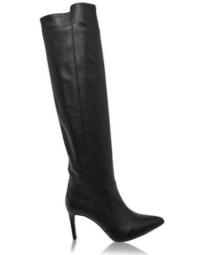 Reiss Zinnia Knee High Leather Boots - Black