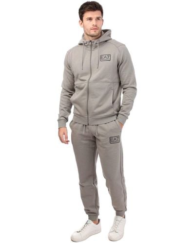 EA7 Core Id Cotton-blend Tracksuit - Grey