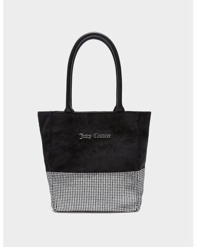 Juicy Couture Velour Diamante Tote Bag - Black