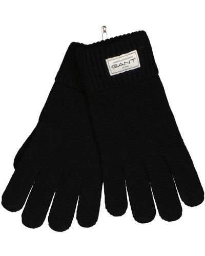GANT Knitted Wool Gloves - Black