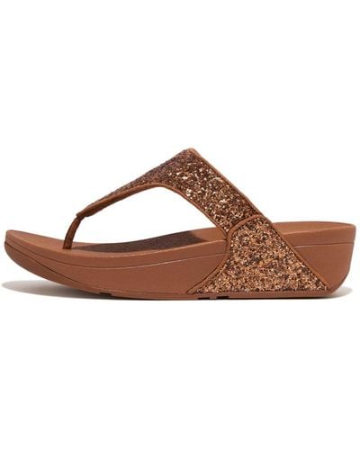 Fitflop Shimma Glitter Toe-post Sandals - Brown