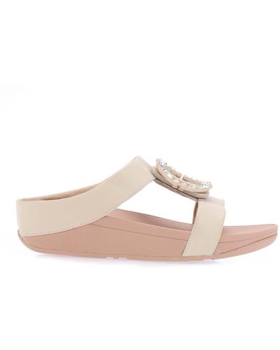 Fitflop Lulu Crystal-circlet H-bar Slide Sandals - Pink