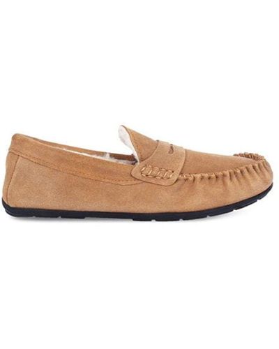 Howick Suede Moc Slippers - Brown
