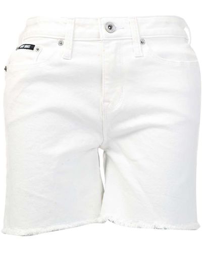 DKNY High Rise Cut Off Shorts - White