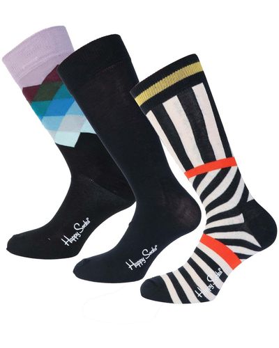 Happy Socks Waterfall 3 Pack Socks - Blue