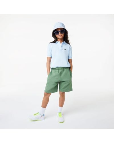 Lacoste Kids Organic Brushed Cotton Fleece Shorts - Green
