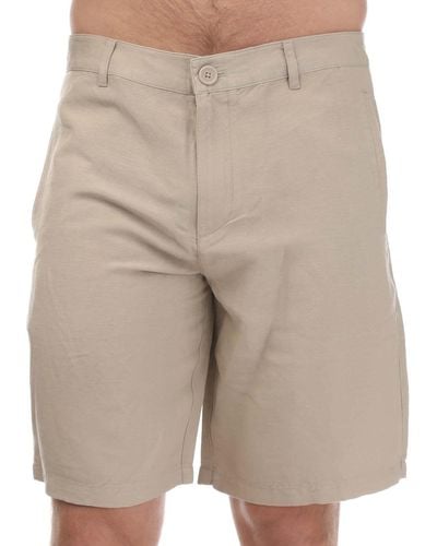 Armani Exchange Linen Rayon Twill Shorts - Natural