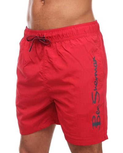 Ben Sherman Boulders Beach Swim Shorts - Red