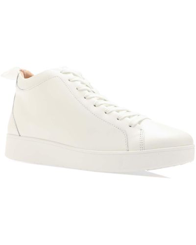 Fitflop Rally Leather High Top Trainers - White