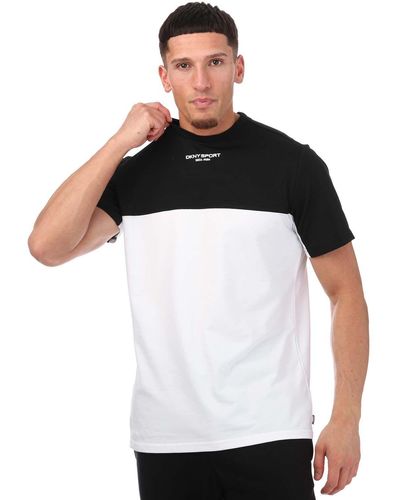 DKNY Greenwood Colour Block Pique T-shirt - Black