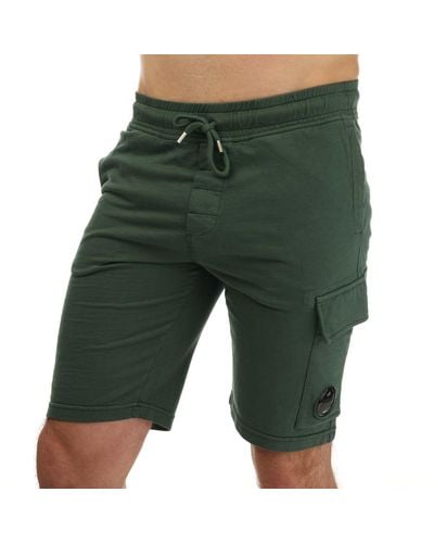 C.P. Company Light Fleece Utility Shorts - Green