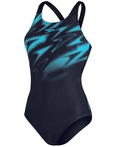 Speedo Hyperboom Placement Muscleback Swimsuit - Blue
