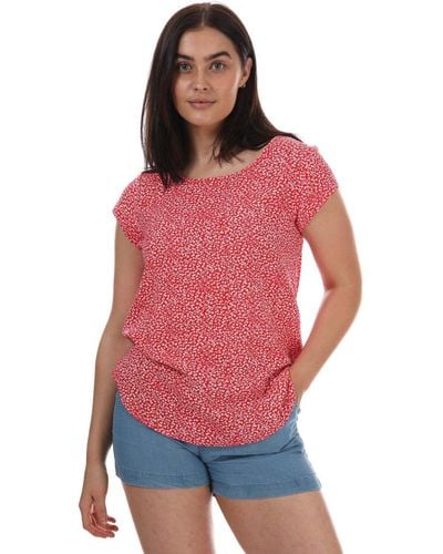 ONLY Nova Life Short Sleeve Top - Red