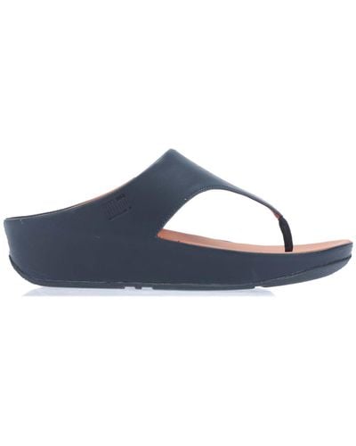 Fitflop Shuv Leather Toe-post Sandals - Blue