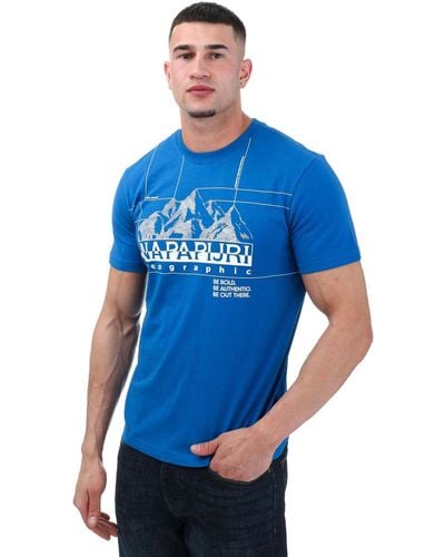 Napapijri S Frame Crew T-shirt - Blue