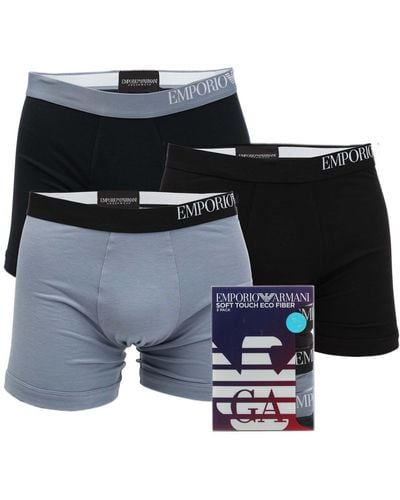EA7 3 Pack Boxer Shorts - Black