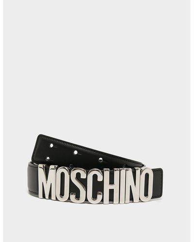 Moschino Logo Buckle Belt - Black