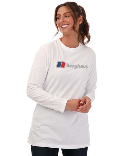 Berghaus Boyfriend Big Classic Logo Ls T-shirt - White