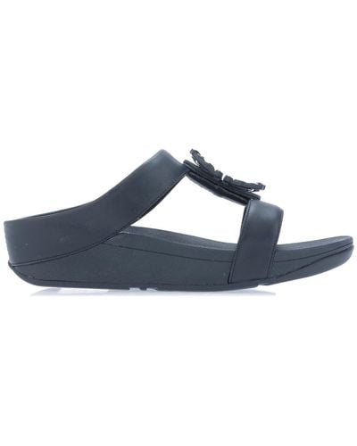 Fitflop Lulu Crystal-circlet H-bar Slide Sandals - Blue