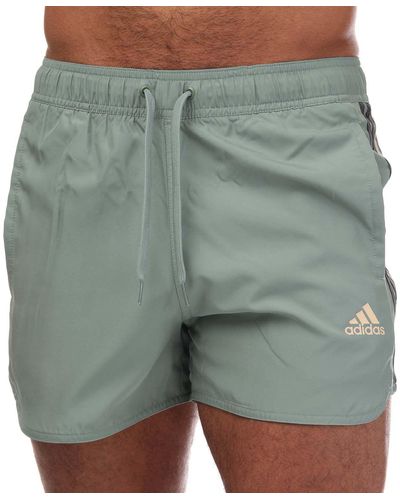 adidas 3 Stripes Swim Shorts - Green