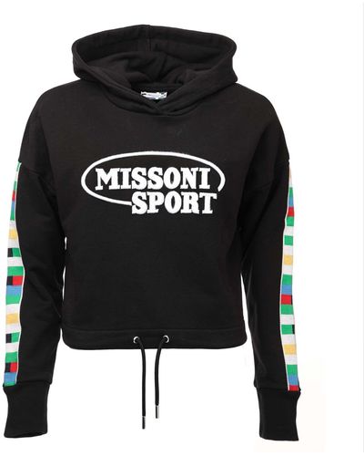 Missoni Cropped Logo Hoodie - Black