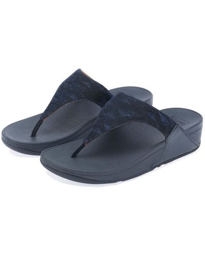 Fitflop Lulu Glitz Toe-post Sandals - Blue