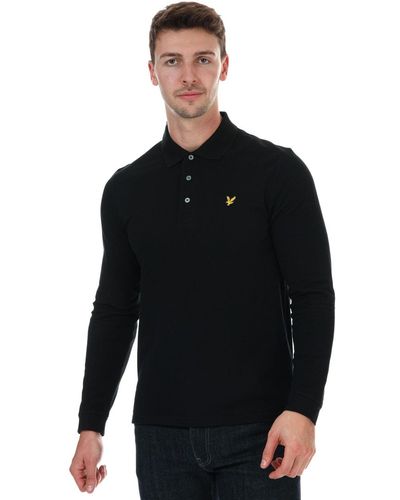 Lyle & Scott Long Sleeve Polo Shirt - Black