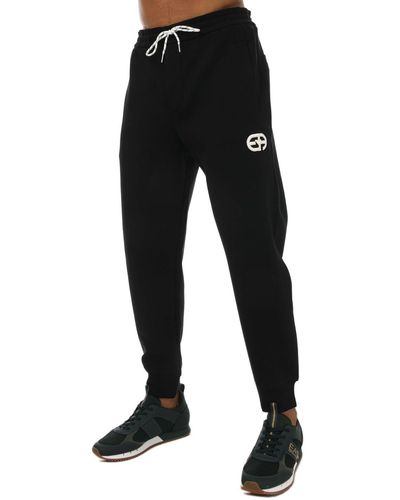 Armani Embroidered Jog Trousers - Black