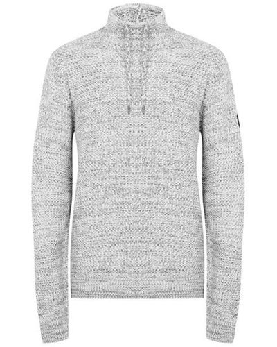 Firetrap Cowl Neck Knitted Sweatshirt - Grey