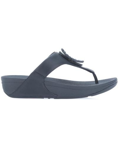Fitflop Lulu Crystal-circlet Toe-post Sandals - Blue