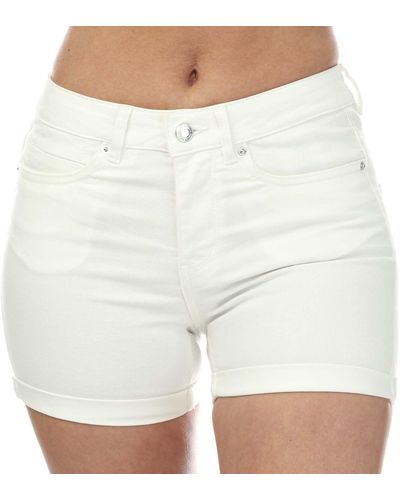 Vero Moda Luna Denim Shorts - White