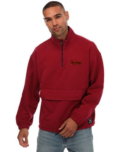 Levi's Levi'S Relaxed 1/4 Zip Pouch Jacket - Red
