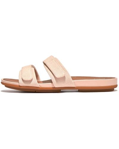 Fitflop Gracie Adjustable Canvas Slide Sandals - Pink
