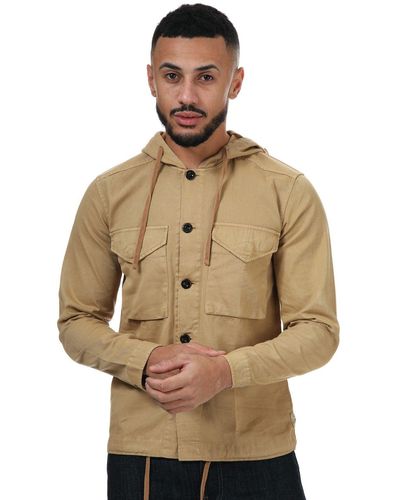 Pretty Green Cotton Hooded Overshirt - Multicolour