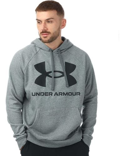Under Armour Ua Rival Fleece Big Logo Hoodie - Grey