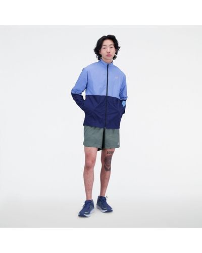 New Balance Graphic Impact Run Packable Jacket - Blue
