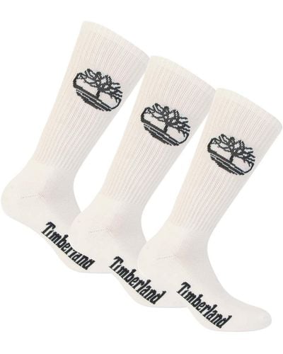 Timberland Logo Sport 3 Pack Socks - White