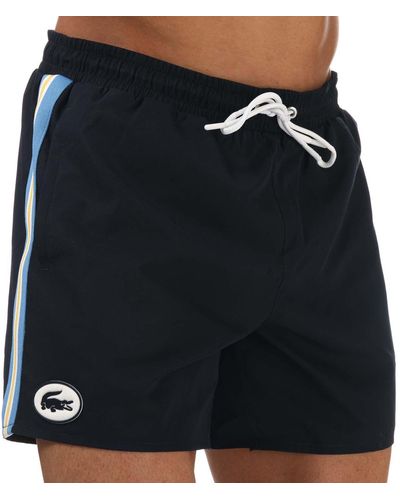 Lacoste Heritage Contrast Bands Short Swim Trunks - Blue