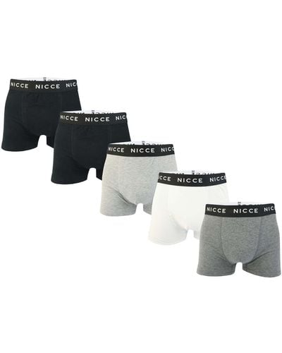 Nicce London Haunton 5 Pack Boxer Shorts - Black