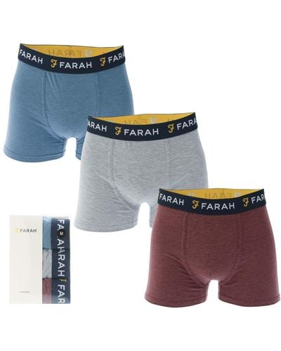 Farah Gillon 3 Oack Boxer Shorts - Blue