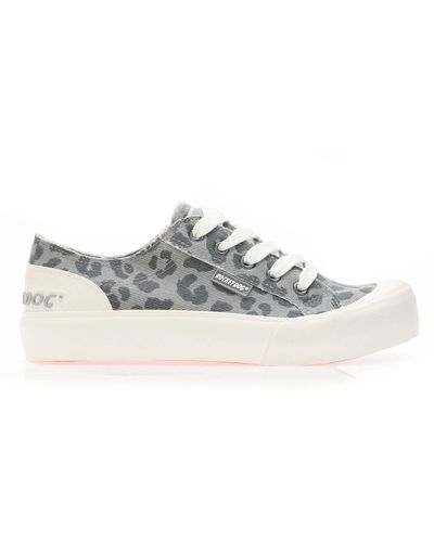 Rocket Dog Jazzin Plus Leopard Platform Trainers - Grey